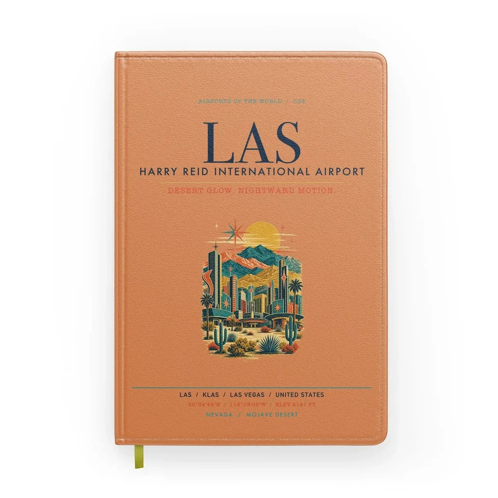 Las Vegas Harry Reid International Airport (LAS) design on orange notebook