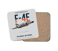 Thumbnail for F-4E Phantom II Two Engines One Thunder design on light gray 1 piece coaster