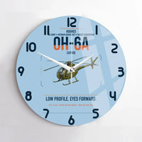 Thumbnail for Hughes OH-6A Cayuse design on light blue no frame wall clock