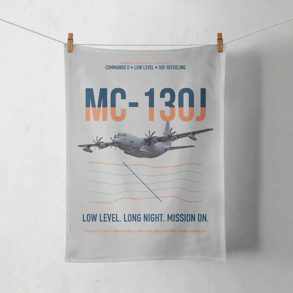 MC-130J COMMANDO II design on light gray towel