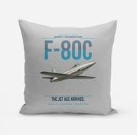 Thumbnail for F-80C Shooting Star design on light gray pillow