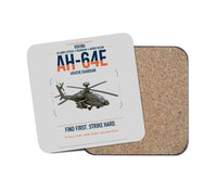 Thumbnail for Boeing AH-64E Apache Guardian design on light gray 1 piece coaster