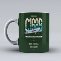 Thumbnail for Cessna A188B AgTruck design on dark green ceramic mug, double-side print