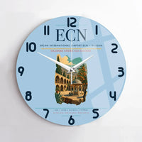 Thumbnail for Ercan International Airport (ECN) design on light blue no frame wall clock