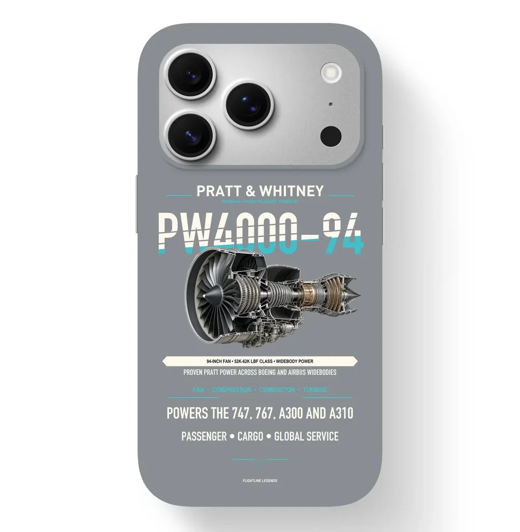 PW4000-94 Case design on gray iphone case