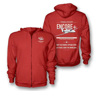 Thumbnail for Cessna Citation Encore+ design on red premium zipped hoodie, double-side print