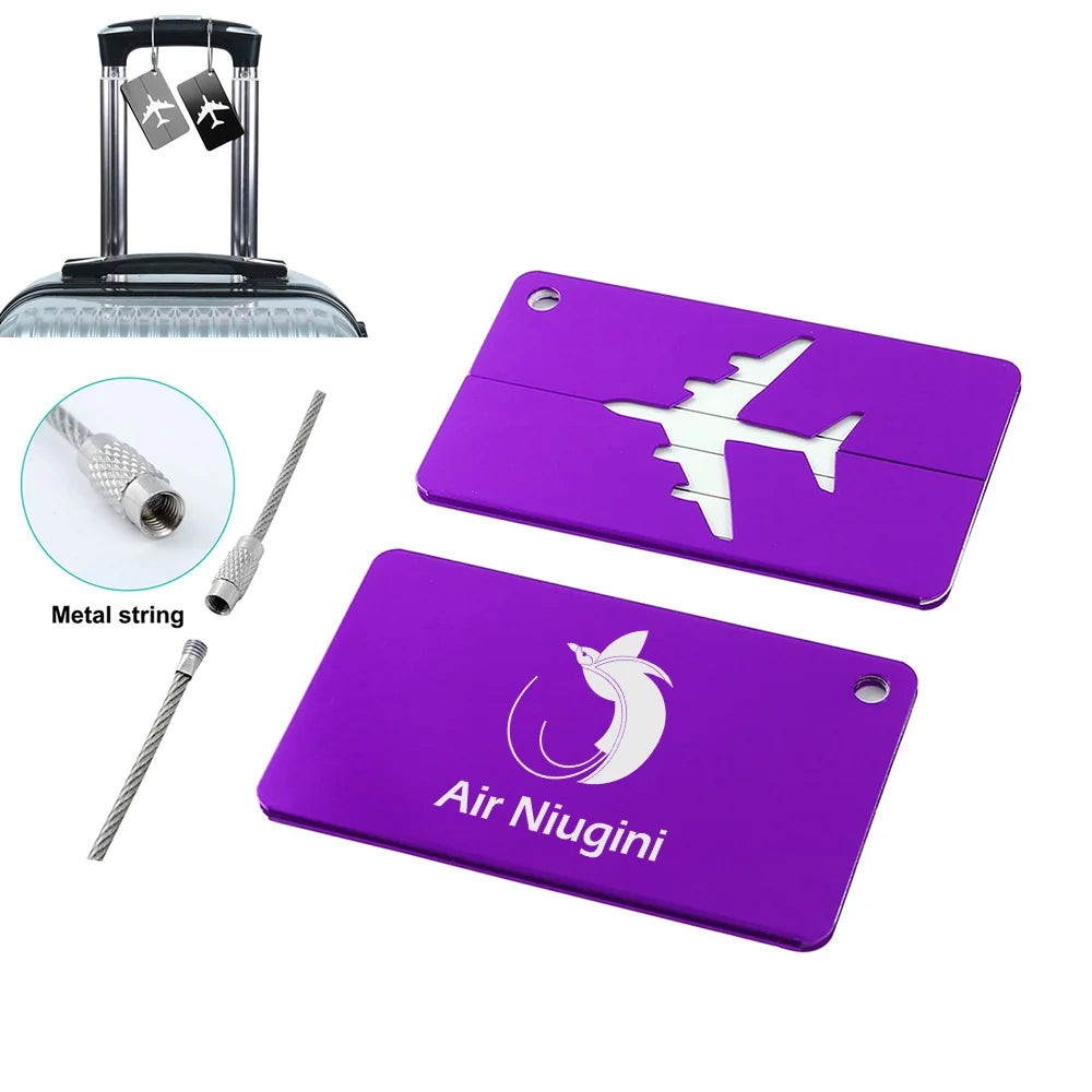 Air Niugini Airlines Aluminum Luggage tag in purple