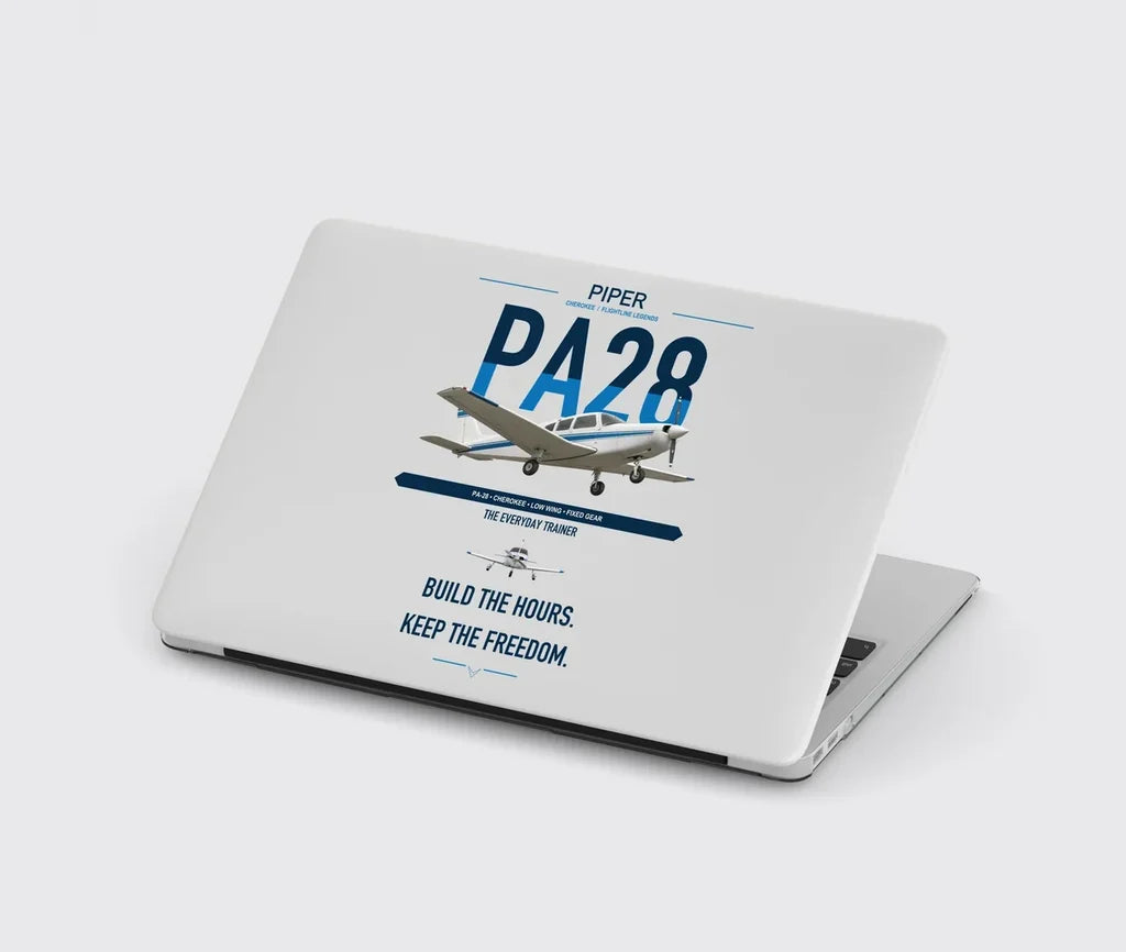 Piper PA-28 Cherokee design on light gray MacBook case