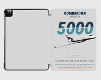 Thumbnail for Bombardier Global 5000 design on light gray ipad tablet case