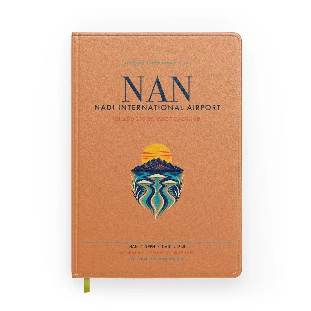 Nadi International Airport (NAN) design on orange notebook