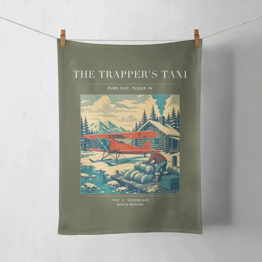 VINTAGE G4192 - The Trapper's Taxi - Designed Towels design on greenarmy
