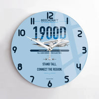 Thumbnail for Beechcraft 1900D design on light blue no frame wall clock