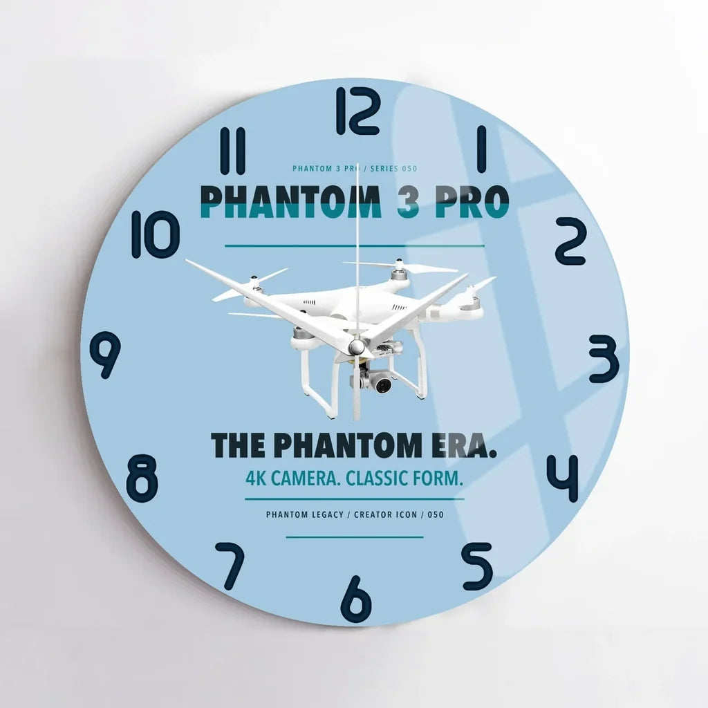 DJI Phantom 3 Professional design on light blue no frame wall clock