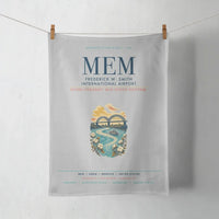 Thumbnail for Frederick W. Smith International Airport Memphis (MEM) design on light gray towel