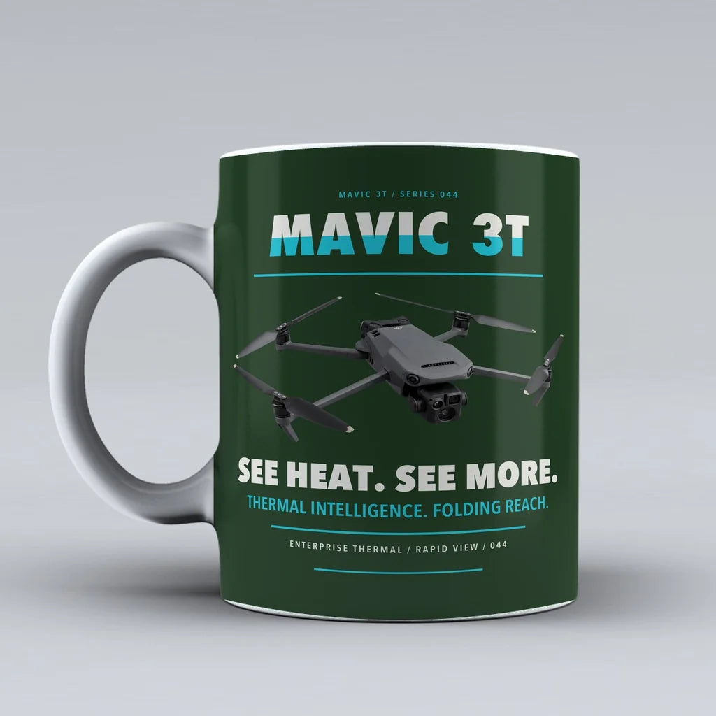 Mavic 3 Thermal Mug design on dark green dji