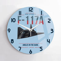 Thumbnail for F-117A Nighthawk design on light blue no frame wall clock