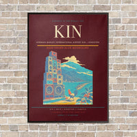 Thumbnail for Norman Manley International Airport KIN — Kingston vertical canvas print - framed - dark red background