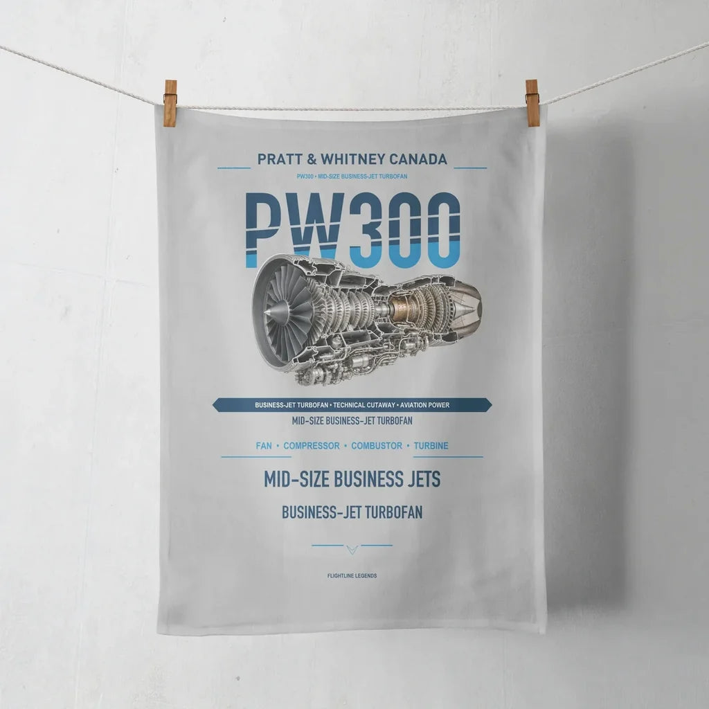 PW300 design on light gray towel