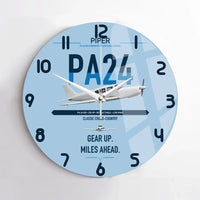 Thumbnail for Piper PA-24-250 Comanche 250 design on light blue no frame wall clock