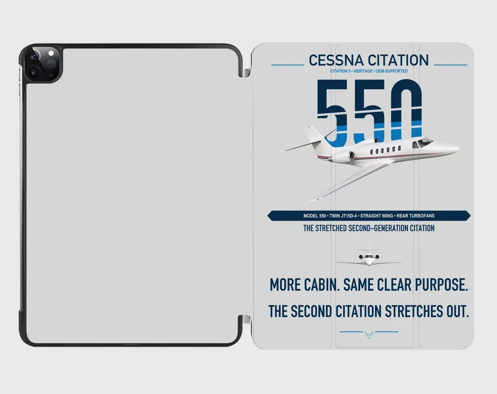Cessna Citation 550 - Citation II design on light gray ipad tablet case