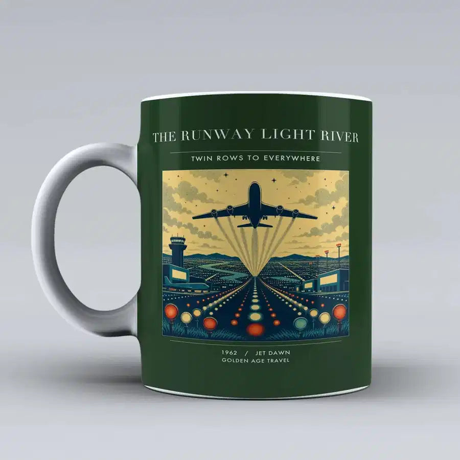 VINTAGE G4303 - The Runway Light River - Ceramic Mug design on darkgreen