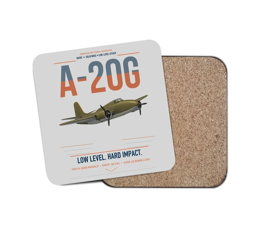 A-20G Havoc design on light gray 1 piece coaster