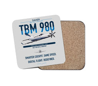 Thumbnail for Daher TBM 980 design on light gray 1 piece coaster