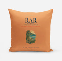 Thumbnail for Rarotonga International Airport (RAR) design on orange pillow
