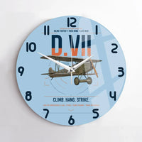 Thumbnail for Fokker D.VII design on light blue no frame wall clock