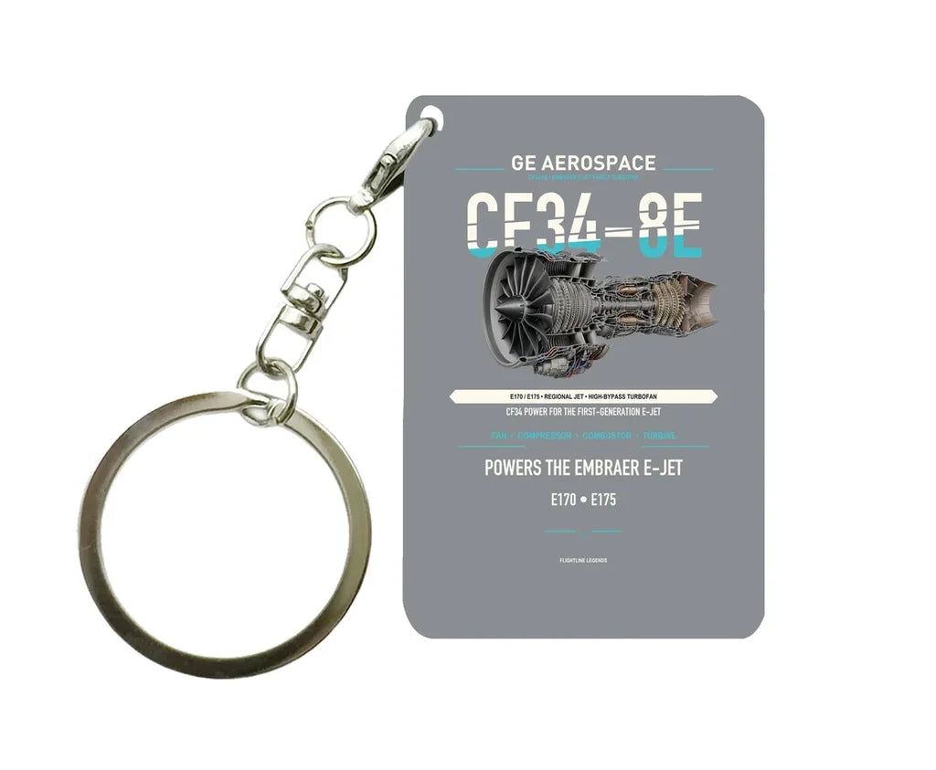 CF34-8E Key Chain design on gray key chain