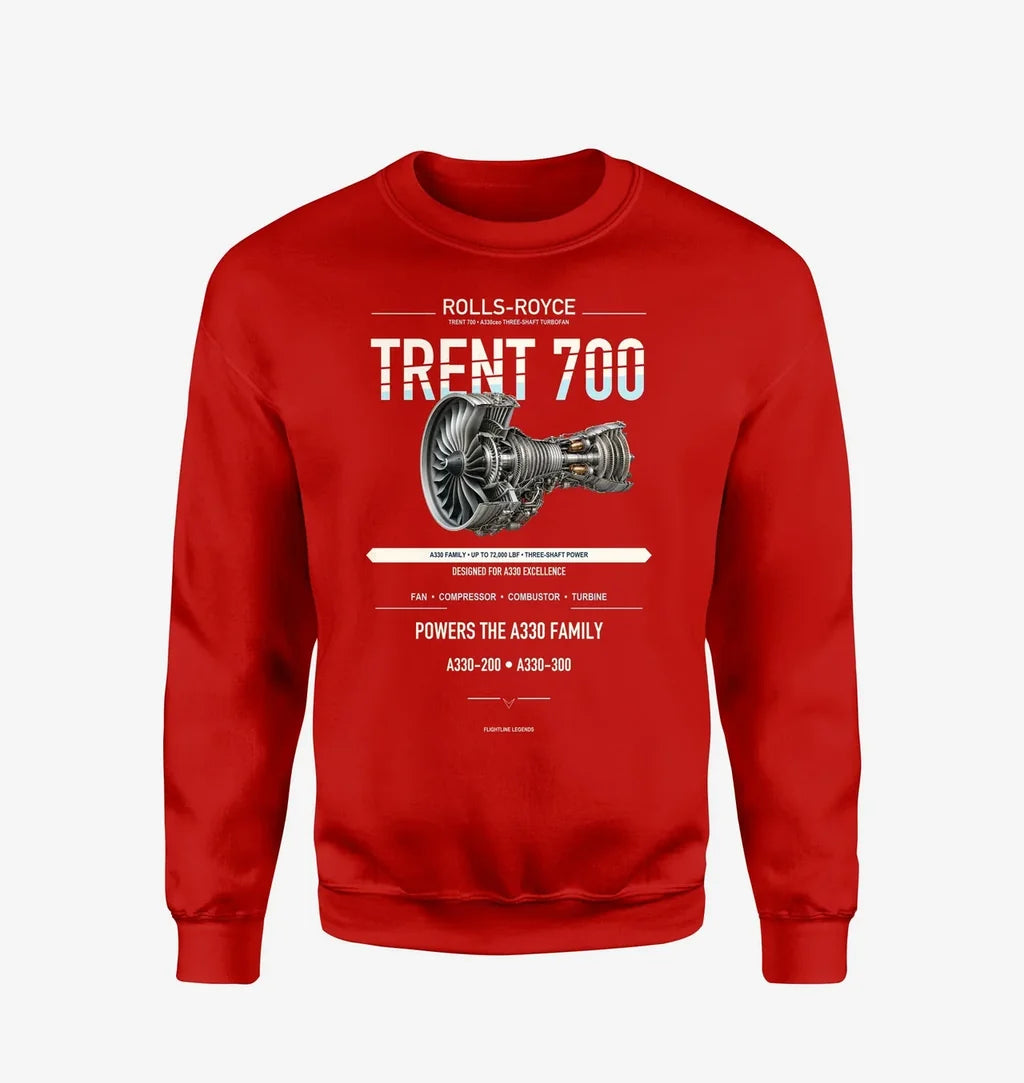 TRENT 700 design on red sweatshirt