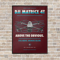 Thumbnail for DJI Matrice 4T vertical canvas print - framed - dark red background