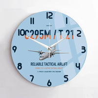 Thumbnail for Airbus C295M T.21 design on light blue no frame wall clock