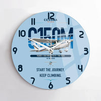 Thumbnail for Cessna 150M design on light blue no frame wall clock