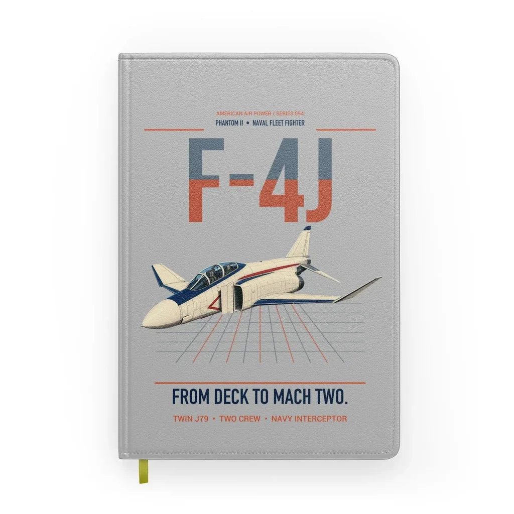 F-4J Phantom II design on light gray notebook