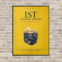 Thumbnail for Istanbul Airport IST vertical canvas print - framed - yellow background