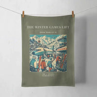 Thumbnail for VINTAGE G4130 - The Winter Games Lift - Designed Towels design on greenarmy