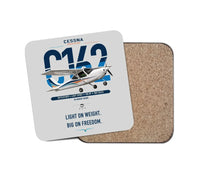 Thumbnail for Cessna 162 Skycatcher design on light gray 1 piece coaster