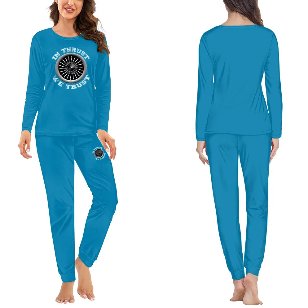 In Thrust We Trust (Vol 2) women pajamas - Light Blue