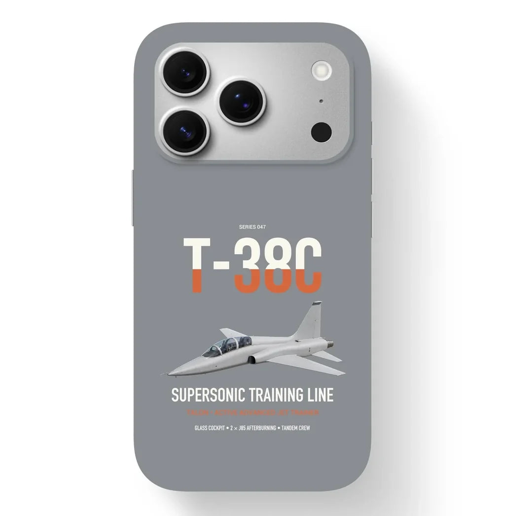 T-38C Talon design on gray magsafe iphone case, for iPhone 17 Pro