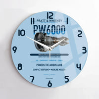 Thumbnail for PW6000 design on light blue no frame wall clock
