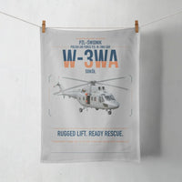Thumbnail for PZL-Świdnik W-3WA Sokół design on light gray towel