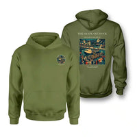 Thumbnail for VINTAGE G4056 - The Seaplane Dock - Double-Side Hoodie design on greenarmy double side