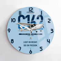 Thumbnail for Cessna 162 Skycatcher design on light blue no frame wall clock