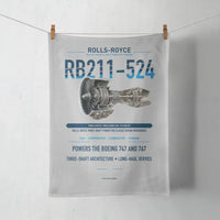 Thumbnail for RB211-524 design on light gray towel