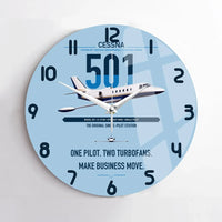 Thumbnail for Cessna 501 Citation I SP design on light blue no frame wall clock