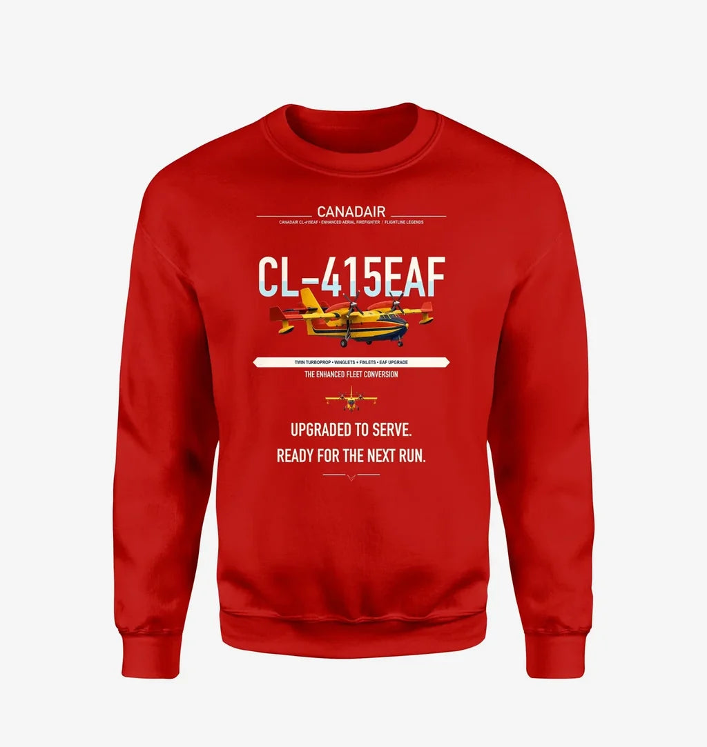 Canadair CL-415EAF design on red sweatshirt
