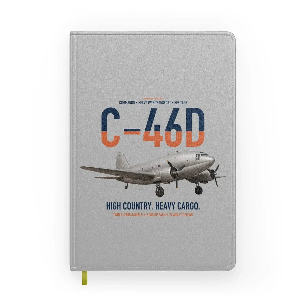 C-46D Commando design on light gray notebook