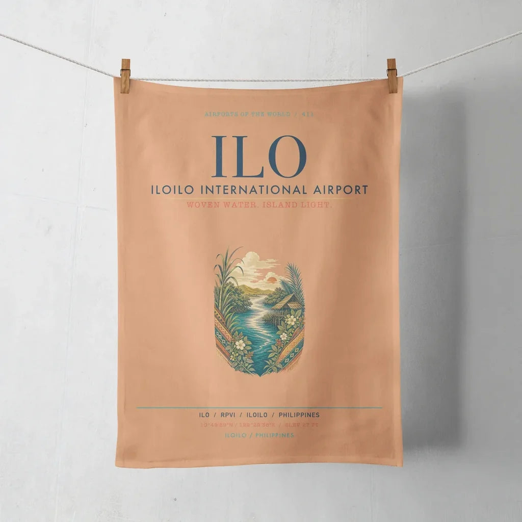 Iloilo International Airport (ILO) design on orange towel