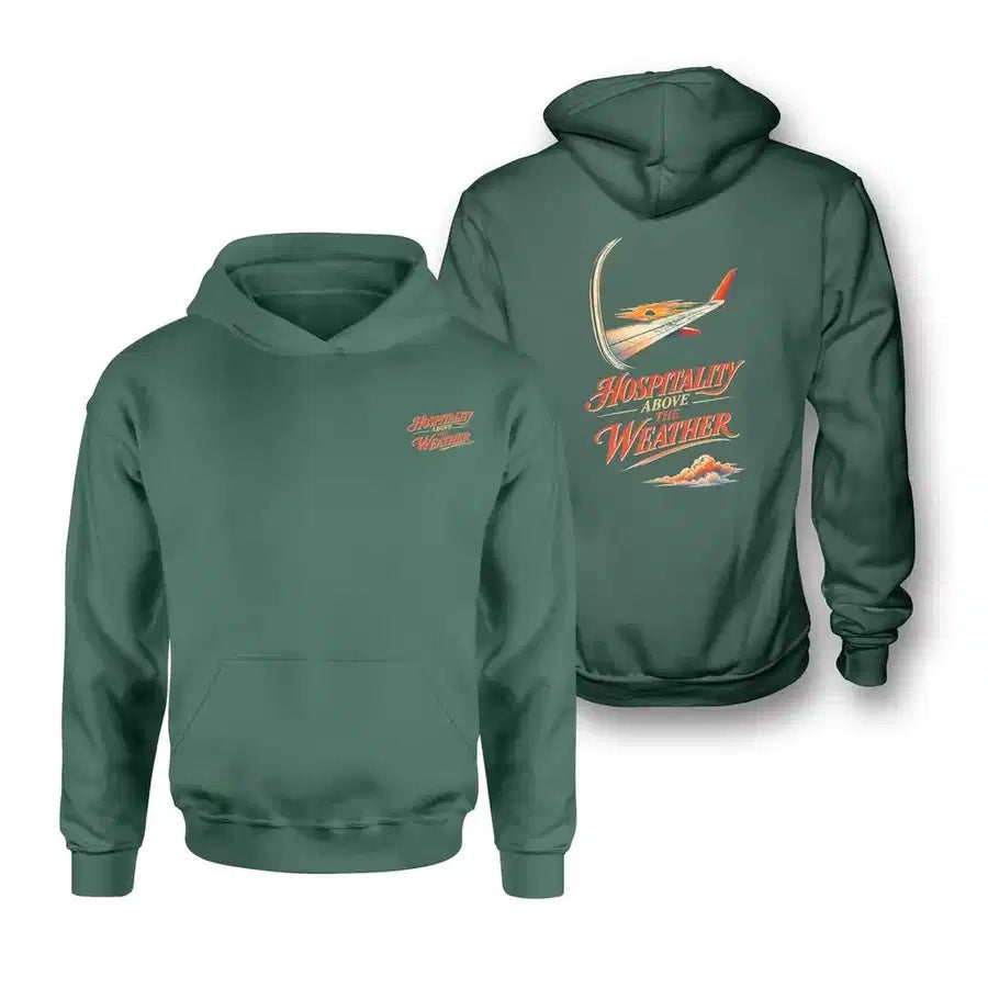 SIGNAL 592 - Hospitality Above The Weather - Double-Side Hoodie design on green double side hoodie